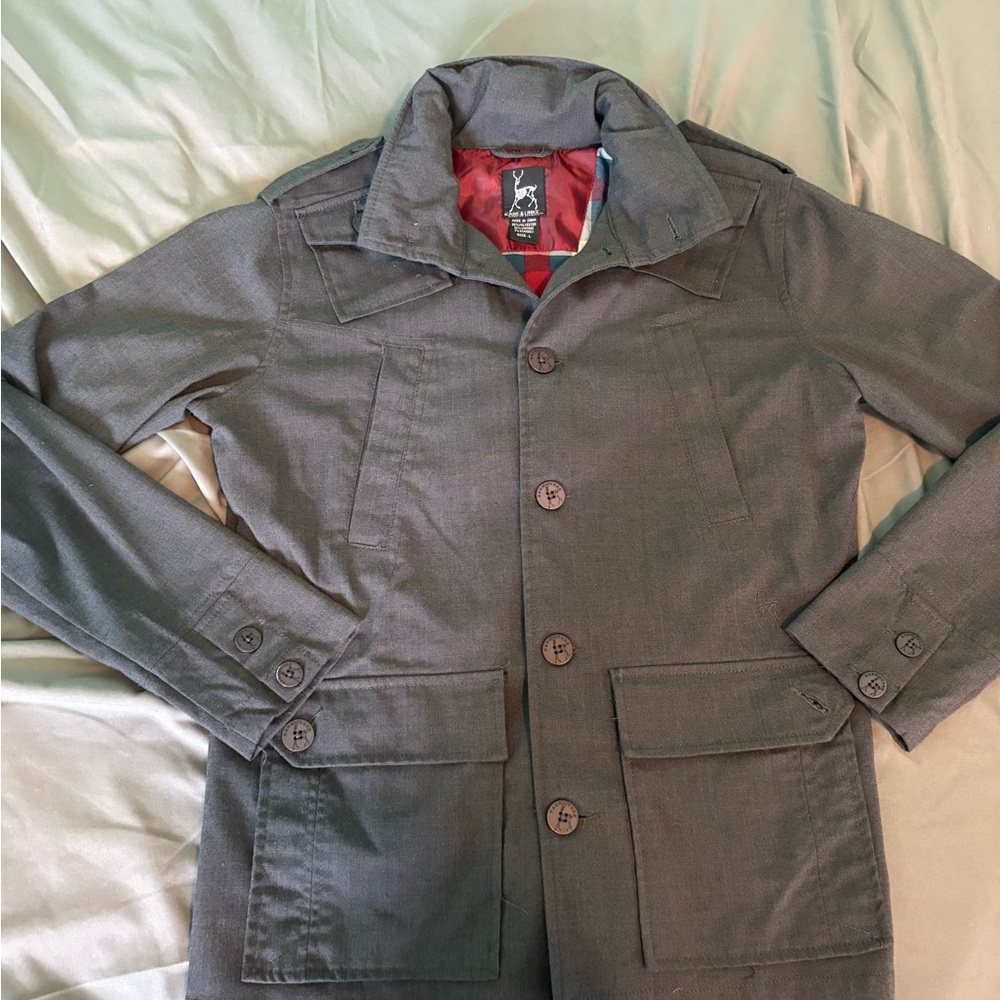 Men's Charcoal Military Jacket